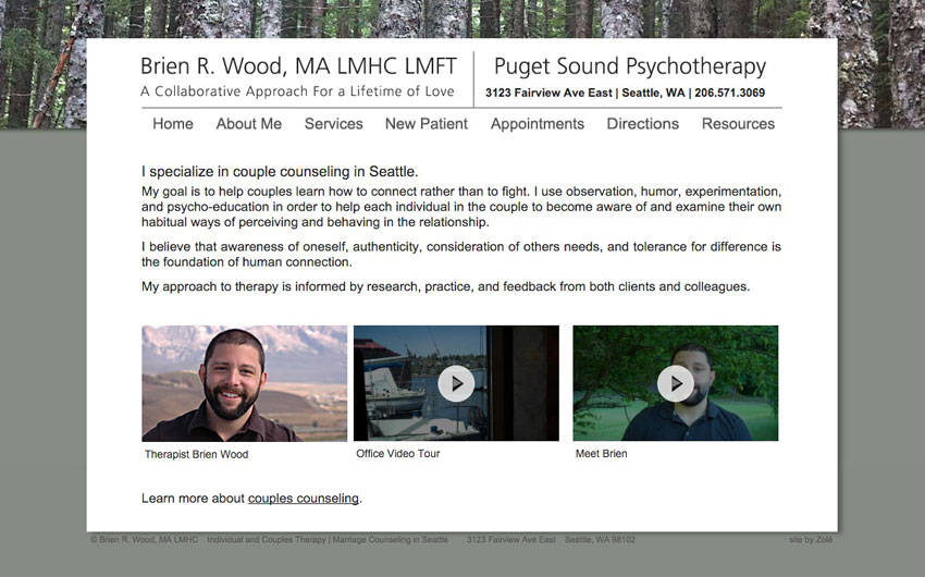 Brien Wood psychotherapist home page