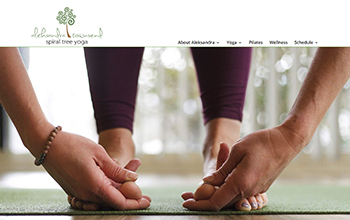 image of a yoga studio website in portfolio